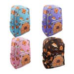 Mochila grande con 3 compartimentos y estampado de capibaras, variedad de colores / 8202 / m-010-0326