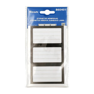 Blister de papelería con 6 notas adhesivas rectangulares con marco negro, variedad de usos / stelan / 860401