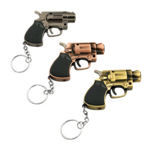 Mechero encendedor rellenable con forma de mini pistola revolver, variedad de colores / lu9261
