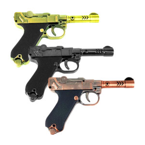 Mechero encendedor rellenable con forma de pistola luger p08, variedad de colores / lu9266