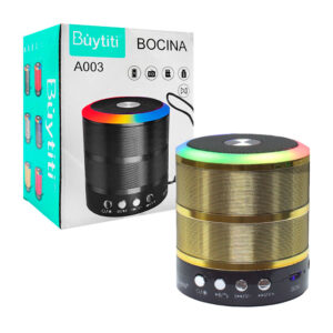 Mini bocina cilíndrica bluetooth buytiti con radio fm, puerto usb-tf, variedad de colores / a003