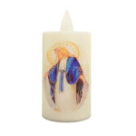 Vela led de luz cálida y estampado de imagen religiosa, 6cm, variedad de diseños