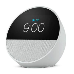 Bocina alexa amazon echo spot con controlador de voz para el hogar, conexión bluetooth, pantalla con reloj, en color blanco glaciar / b0bfcbkxwl