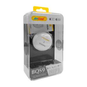 Caja de plástico con audifonos inalambricos bluetooth andowl + estuche de carga circular / bqs9