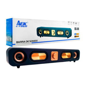 Barra de sonido bt, diseño mate, detalles dorados, botón central, usb / tf / aux