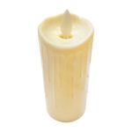 Vela de luz led cálida decorativa grande con efecto de cera, 11x5 cm aprox / bt-643