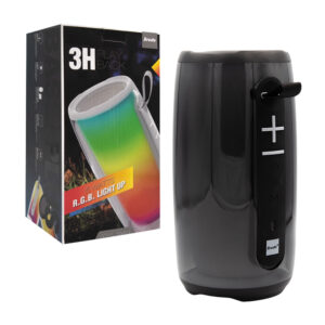 Bocina cilíndrica bluetooth brodu con radio fm, puerto fm-tf y luces rgb / 3h playback / bts-1953