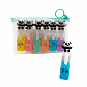 Paquete de 6 mini marcatextos, con estampado de carita, forma cuadrada y figura de pandita kawaii, variedad de colores / bxwj / bx-718 / c400-7-395