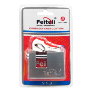Candado para cortina, 60 mm, alta resistencia, cerrojo de acero, sistema antipalanca + juego de llaves / c360 / c3-60