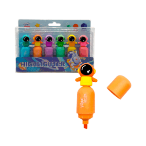 Paquete de 6 marcatextos pequeños, con mini figura de astronauta, variedad de colores / bxwj / bx-532 / highlighter / outer space
