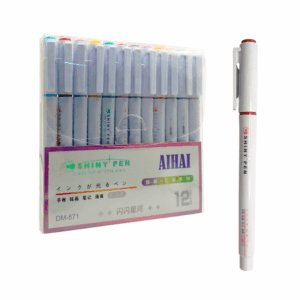 Estuche transparente con 12 marcadores pálidos, variedad de colores / aihai / shiny pen / dm-871