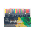 Estuche transparente con 120 marcadores estilo brocha, colores varios/brush pens