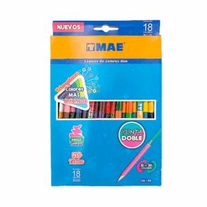 Caja con 18-36 lápices de colores triangulares dobles mae con punta suave y color intenso / cm-18b