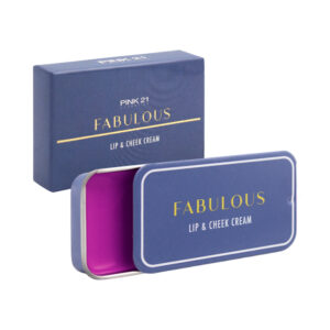 1pza estuche metálico pequeño con crema para labios y mejillas con aroma y mini brocha aplicadora, 10g / cs2751 / fabulous / lip & cheek cream / pink 21