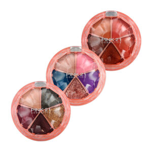 1pza estuche circular con paleta de sombras para ojos compacto, 5 tonos diferentes y acabados, 8g, variedad de tonos / cs2908 / unique make up palete / pink 21
