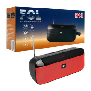 Bocina fol rectangular portatil, recargable, con conexión bluetooth, entrada usb, tf, auxiliar, con antena para radio fm, pantalla led, variedad de colores / d13 / bocina fol