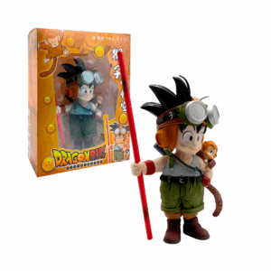 Figura coleccionable dragón ball goku con lentes, short, báculo sagrado y mono, 22 cm / goku de niño / sm5265 / goku con cola