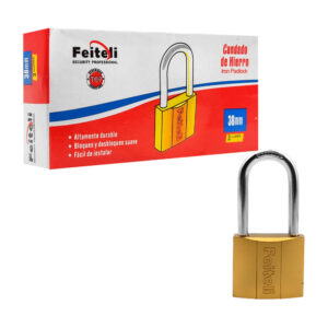 Candado feiteli de hierro, 38 mm de gancho alto, mecanismo suave, seguridad básica + juego de llaves / e1l-38 / e1l38