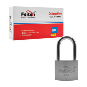 Candado feiteli de hierro, 50mm de gancho alto, resistente al corte, anticorrosión + juego de llaves / e2l-50mm / e2l-50 / e2l50