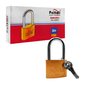 Candado feiteli de hierro con gancho alto de 50mm, antioxido, seguridad básica + juego de llaves / e4l-50mm / e4l50 / candado 050