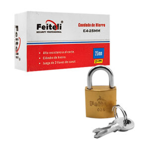 Candado mini feiteli de 25mm con gancho corto, seguridad básica + juego de llaves / candado 025 / e4l25 / e4l25mm