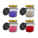 1pza vela aromática en frasco de vidrio 5.6 cm, variedad de aromas / F4256