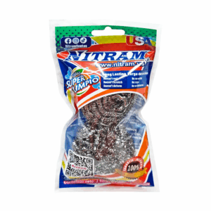 Blíster con 2 mini fibras metálicas de acero inoxidable para limpieza / nitram