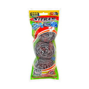Blíster de 3 fibras metálicas de acero inoxidable para limpieza / nitram