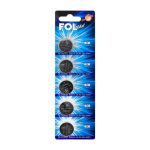Blíster con 5 baterias fol cr2032 fol max 3v / bateria de litio tipo botón / cr2032 / fb-cr2032 / cr-2032