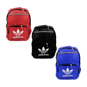 Mochila lisa con 4 compartimentos, estampado de hoja / fd1153