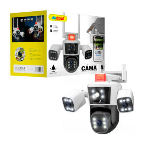 Cámara de seguridad panorámica andowl con 4 lentes a prueba de agua ip66, filtro infrarrojo, y resolución 4k /  camera / g555