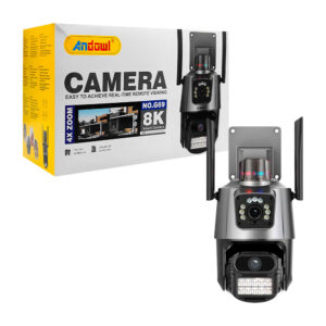 Cámara inteligente de seguridad andowl con resolución 8k, 4x zoom, puerto tf, y lámpara / g69