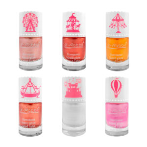 1pza esmalte x-rabbit con destellos o tonos metalizados, 13ml - 0.45oz, tapa con diseño de rueda de la fortuna, variedad de colores / gg-3309