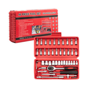 Estuche con llave matraca y 46 piezas intercambiables / for home y auto