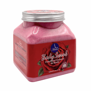 Crema exfoliante con extracto de rosas para el cuidado de piel, usos varios