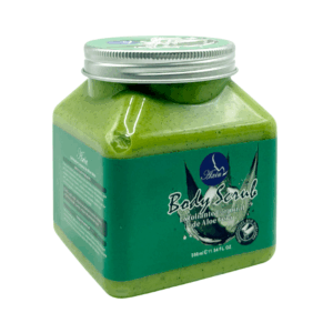 Crema exfoliante con extracto de aloe vera para el cuidado de piel, usos varios