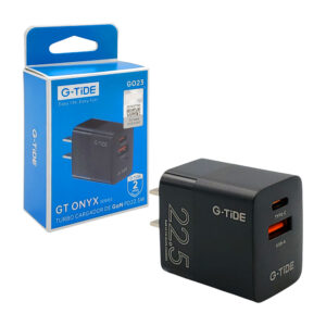Cubo cargador de carga rápida g-tide con puerto usb-tipo c + bolsa funda / gt onyx / go23
