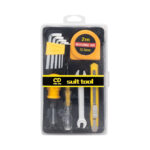 Set de 10 herramientas, 2 desarmadores, 5 llaves allen, llave inglesa de 6-8, cutter y flexómetro de 2m / cd chi du suit tool / gpm-8679