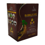 Caja con 10 sobres de shampoo 3 en 1 con tinte para el cabello y extracto de plantas, color castaño / bubble dye / 30ml