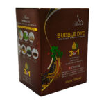 Caja con 10 sobres de shampoo 3 en 1 con tinte para el cabello y extracto de plantas, color café / bubble dye / 30ml