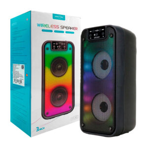 Bocina bluetooth greatnice de 3x2 pulgadas con radio fm, puerto usb-tf y luces rgb / gts-1871