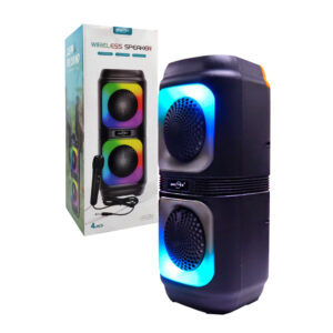 Bocina alargada de 4x2 pulgadas, doble altavoz con luz rgb, inalámbrica, recargable, entrada  usb, tf + micrófono / gts-2133 / bocina gratnice
