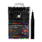 Paquete con 12 plumas tipo plumones de colores con punta de 0.4mm / fineliner color pen 24 colors / gxb75-05