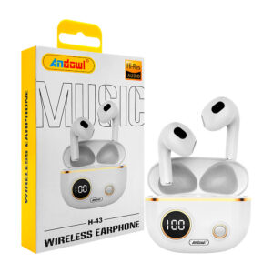 Audífonos inalámbricos bluetooth andowl con estuche de carga y pantalla digital / h-43