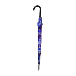 Paraguas grande semi automático tipo bastón y mango curvo de plástico con estampado de cuadros estilo escocés, variedad de colores / hy900 / hy-900