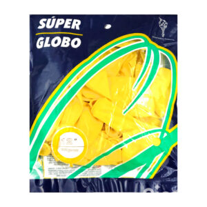 Paquete con 25 globos de látex 12 pulgadas en color amarillo / súper globo / inn-g4-006