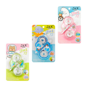 Blister de papelería 2 en 1 de cintas correctoras para textos, variedad de usos / z&x / zx-9906