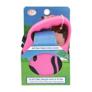 Correa retráctil para mascota, de 16.5ft / 5m de largo, diseño ergonómico, botones de bloqueo y desbloqueo + gancho metálico / jr1818 / retractable dog leash