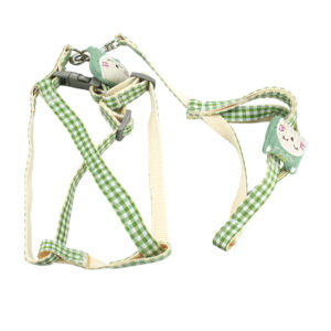 Juego de correa con arnés para mascota, con estampado de cuadros y peluche decorativo en forma de gato, variedad de colores / jr2393 / 2393 / lucy mascotas