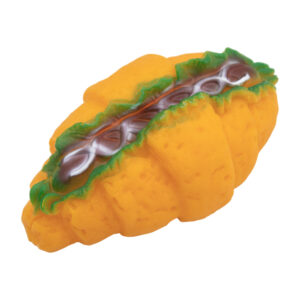 1pza Juguete chillón mediano para mascotas en forma de croissant, apachurrable y con cuerpo de plástico semirrígido / 2555 / lucy mascotas